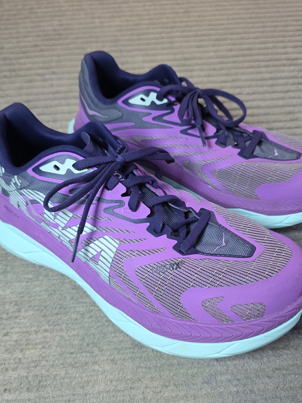 HOKA Tecton X 2 Women 10 Trail Running Shoes Orchid Night Sky Excellent